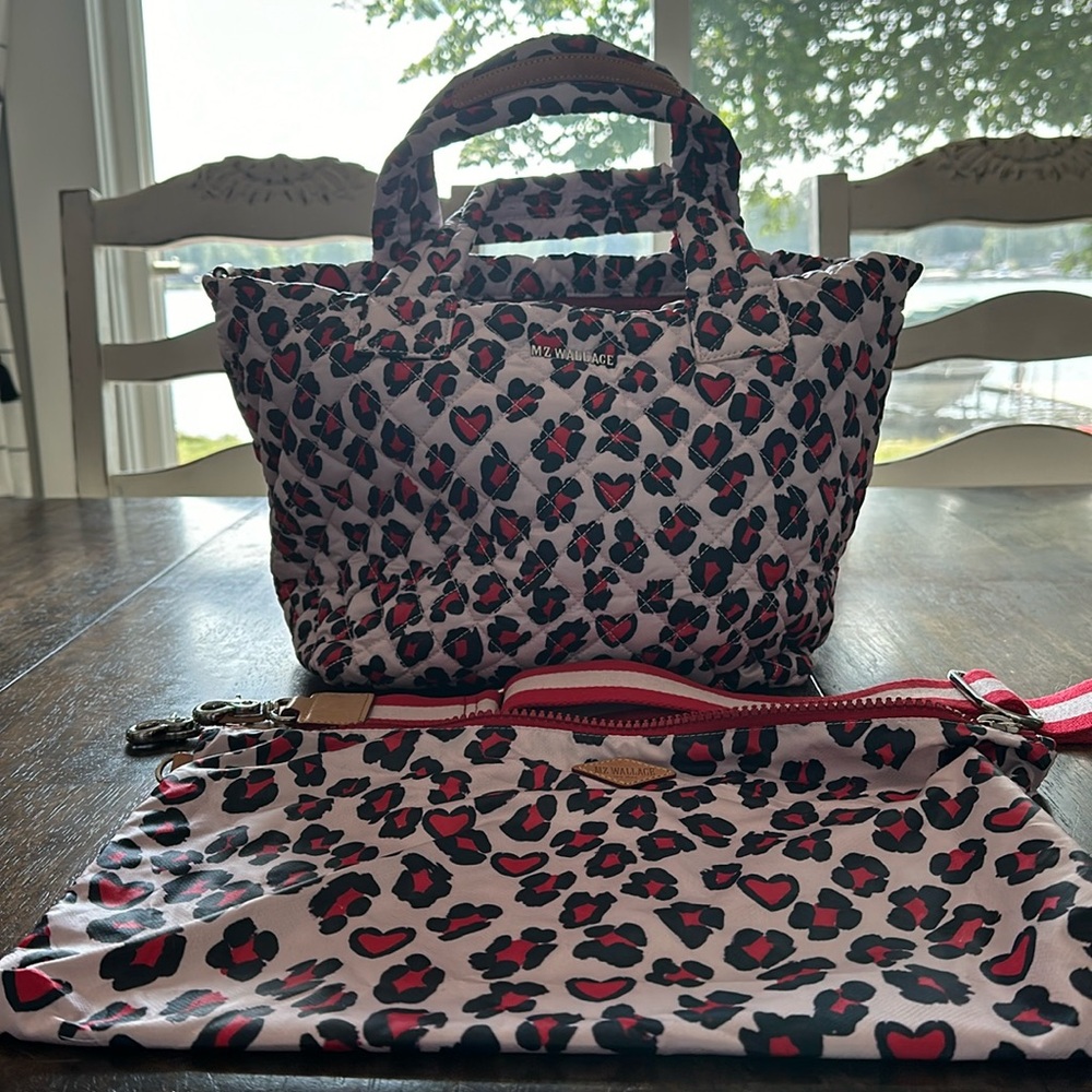 MZ Wallace Small Metro Tote Deluxe Heart Leopard